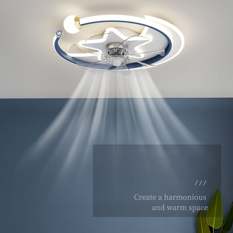 Modern Style Geometry Ceiling Fan Lamps Metal Ceiling Fan Lighting for Bedroom