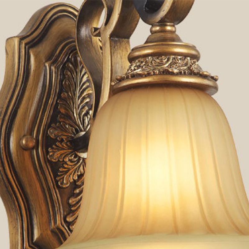 Prismatic Glass Gold Wall Sconce Bell Shade 1-Light Traditional Sconce Light for Foyer