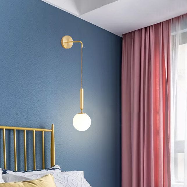 Contemporary Vanity Light Household Glass Shade Wall Light Sconce for Washroom