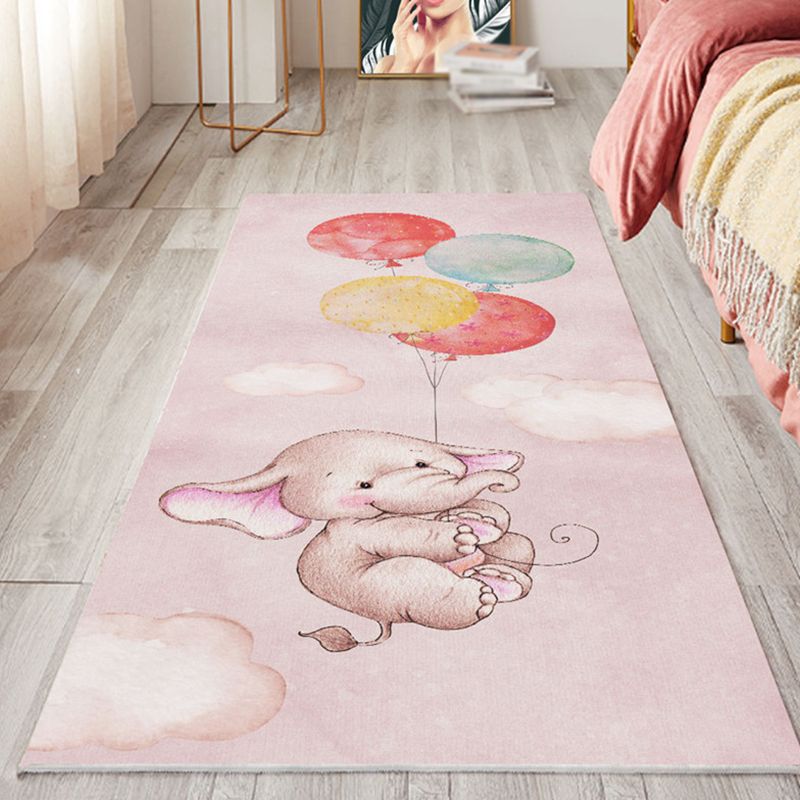 Lovely Modern Bedroom Rug Stylish Cartoon Pattern Kids Carpet Polyester Non-Slip Backing Carpet for Home Decoration