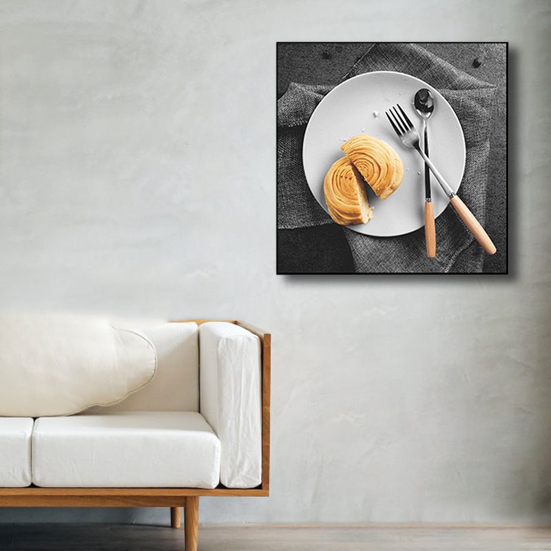 Photographies sur toile pour petit déjeuner, décoration murale moderne de nourriture savoureuse de couleur claire pour café