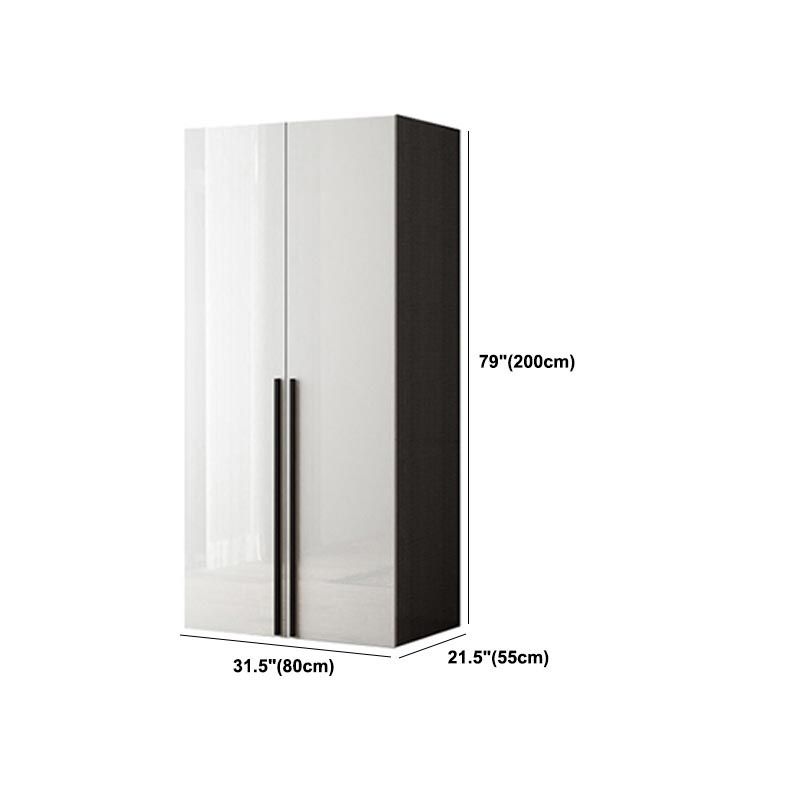 White Colour Wardrobe Contemporary Style Wooden Wardrobe Closet with Hinged Door