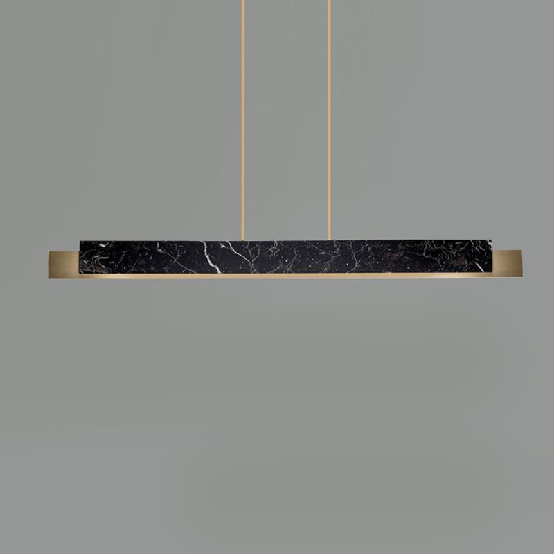 Colgante de la isla recta de latón de la isla de estilo moderno con mármol para el comedor