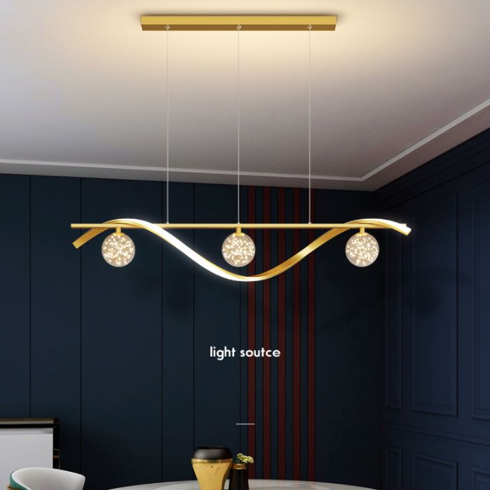 Modern Linear Chandelier Modern Kitchen Island Lighting Metal 4 Light Island Lighting in Gold