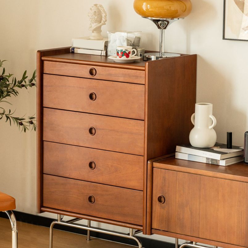 Contemporary Pine Double Dresser Horizontal Storage Chest Dresser for Bedroom