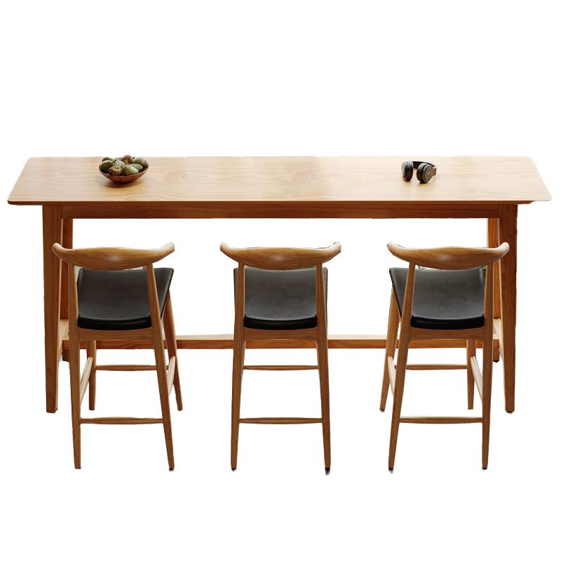 1/4 Pieces Table and Stool Set Modern Solid Wood Pub Dining Set