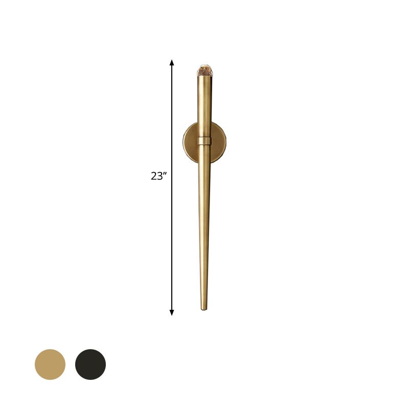 Luce con patallette cono nero/in ottone tradizionale 1 missale da parete in metallo a testa in luce calda/bianca