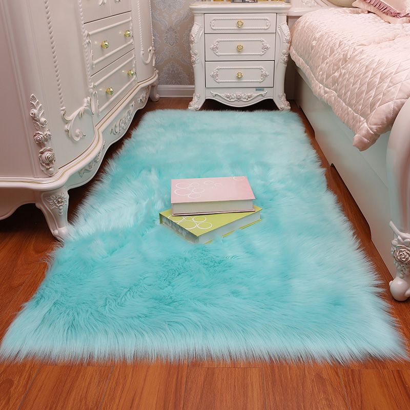 Relaxing Solid Shag Rug Polyester Area Rug Pet Friendly Indoor Carpet for Home Decoration