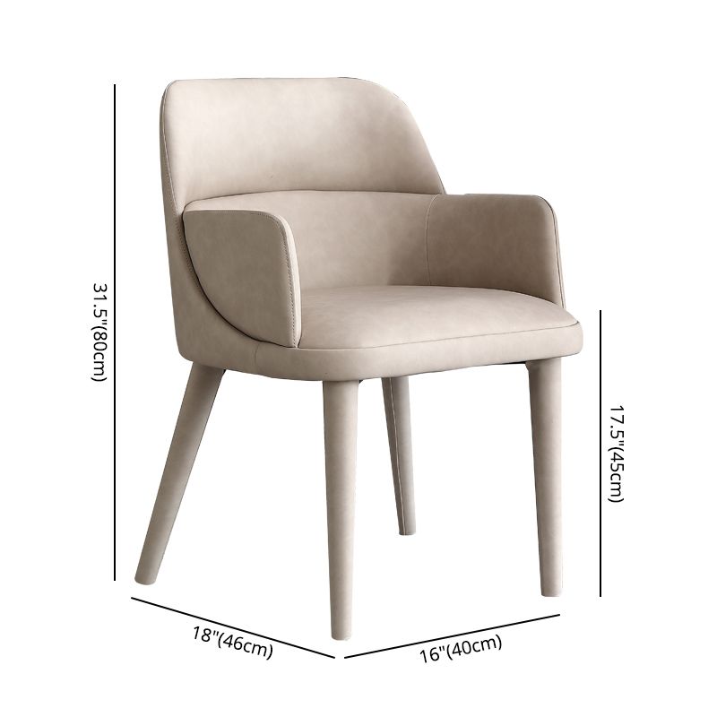 Modern Leather Dining Chair 32"H Parsons Chair with Metal Legs for Restaurant