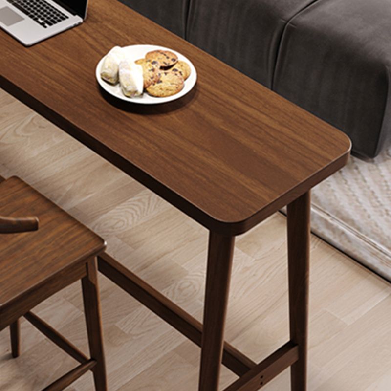 Contemporary Style Rectangle Solid Wood Bar Stool Table for Living Room