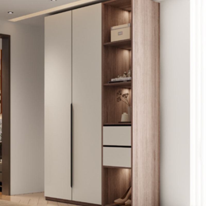Hinged Wardrobe Cabinet Engineered Wood Wardrobe Armoire for Bedroom