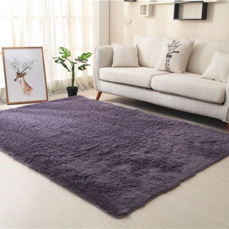 Simplicity Home Decoration Rug Plain Shag Area Carpet Polyester Stain Resistant Indoor Carpet
