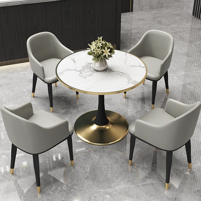 Tavolo da pranzo contemporaneo da 31,5 pollici tavolo rotondo per cucina e sala da pranzo