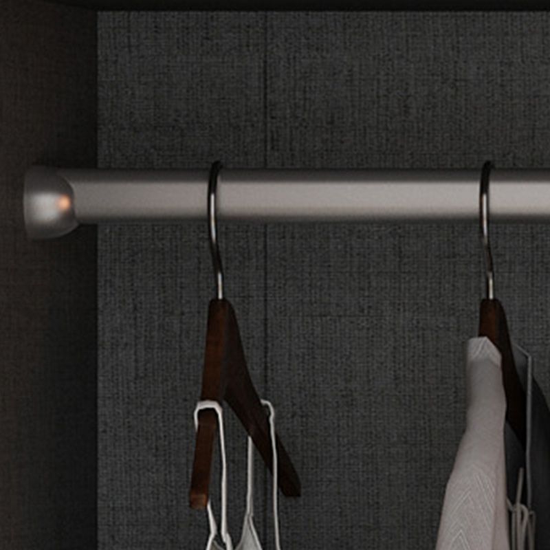 Contemporary Style Wardrobe Gray Colour Wood Wardrobe Closet with Shelves