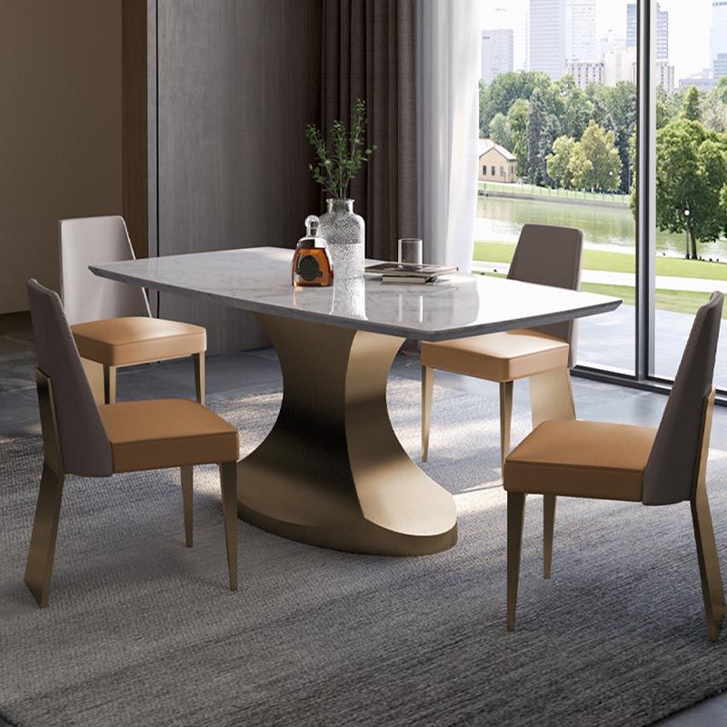 Designer Style Marble Top Dining Set Rectangle 1/4/5 Pieces Dining Room Table Set
