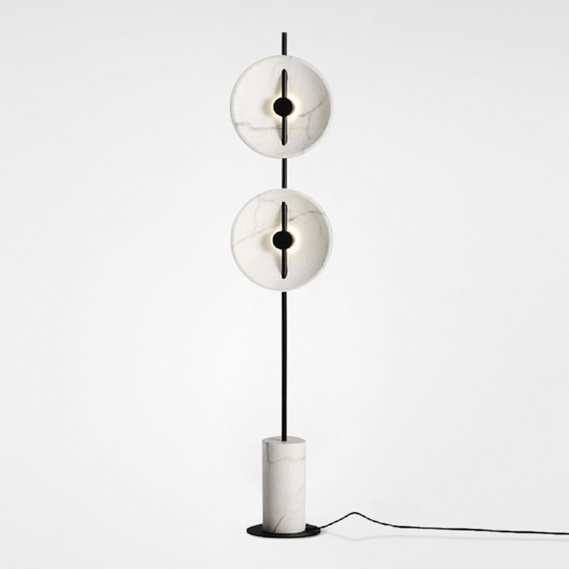 Lámpara de lecho de led de mármol minimalista de luz blanca con base cilíndrica