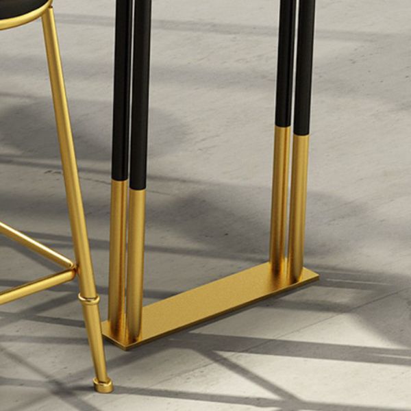 Nordic Style Bar Table Pine Top Pub Table with Black-gold Frame (only table)