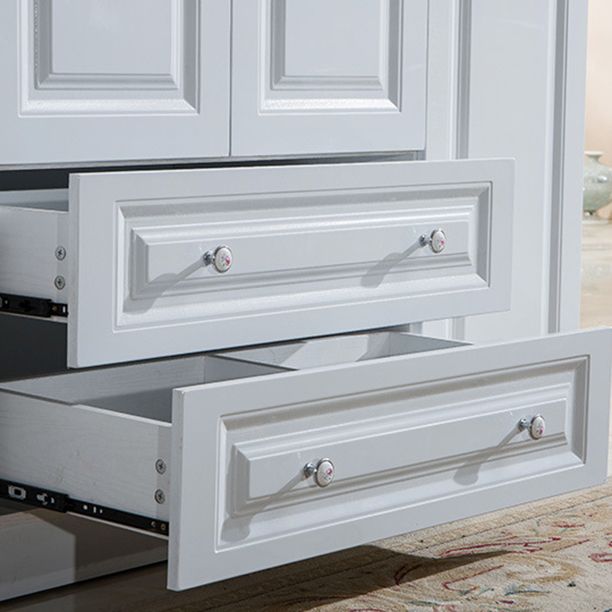 Bedroom Hinged Door Storage Cabinet Manufactured Wood Victorian Cabinet with Drawers