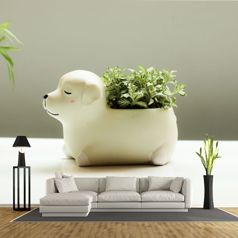 Potted Plants Indoor Decorations Wall Mural for Sitting Room, Moisture Resistant