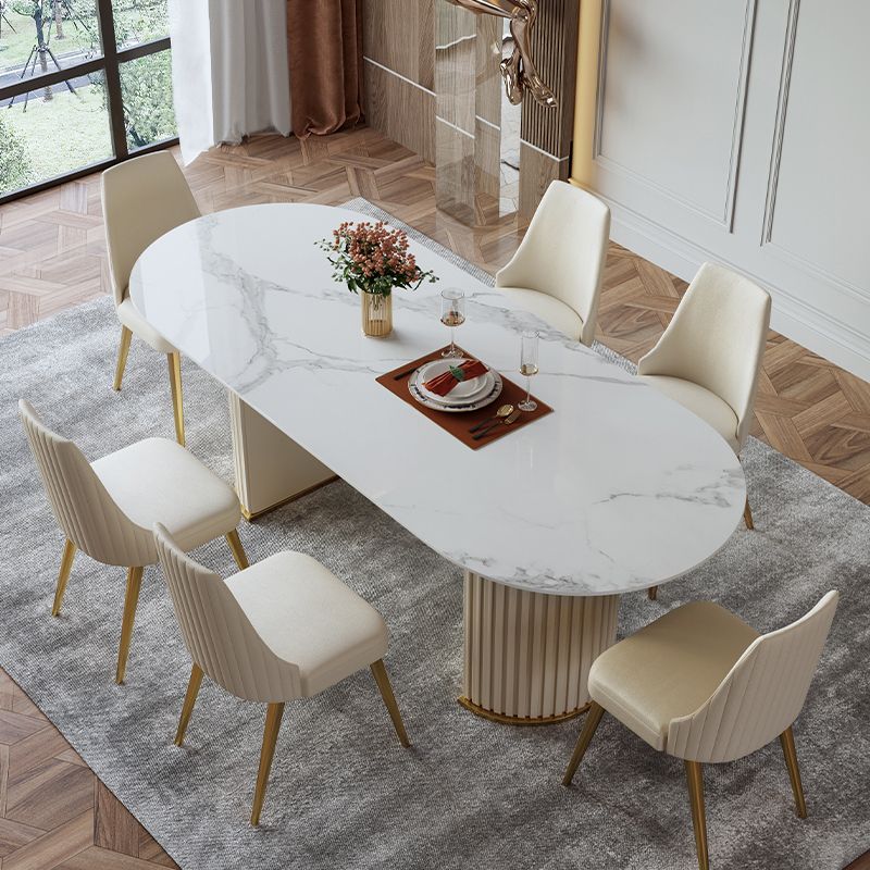 1/4/5/7 Pcs Sintered Stone Dining Room Set Dining Room Table and Chair Set