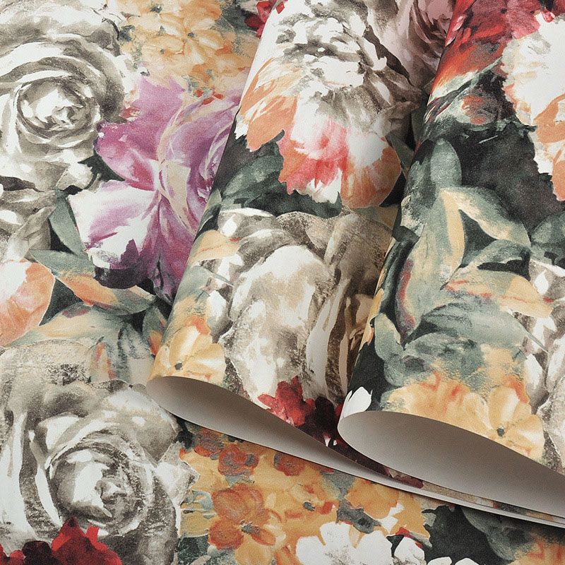 Blühende Blumenwandverkleidung für Gästezimmerdekoration in mehrfarbig, 33 Fuß x 20,5 Zoll