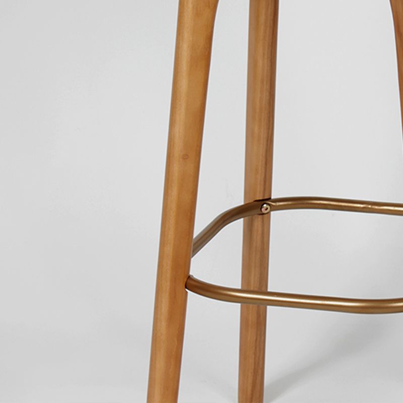 Modern Style Bar-stool PU Leather Counter Bar Stool with Wooden Legs