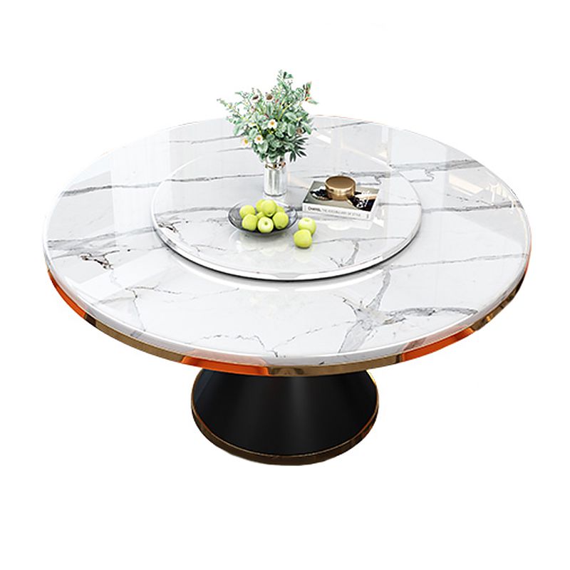 Table à manger ronde de style contemporain de base en métal pour la maison