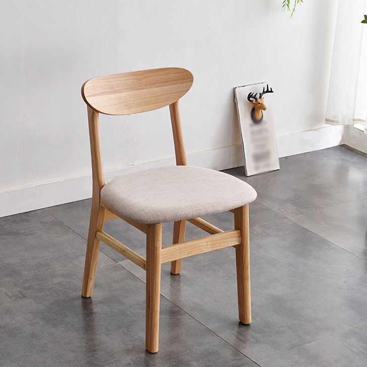 Chaises de salle à manger en bois de style contemporain, chaise d'appoint à dossier ouvert pour cuisine (Ensemble de 2)