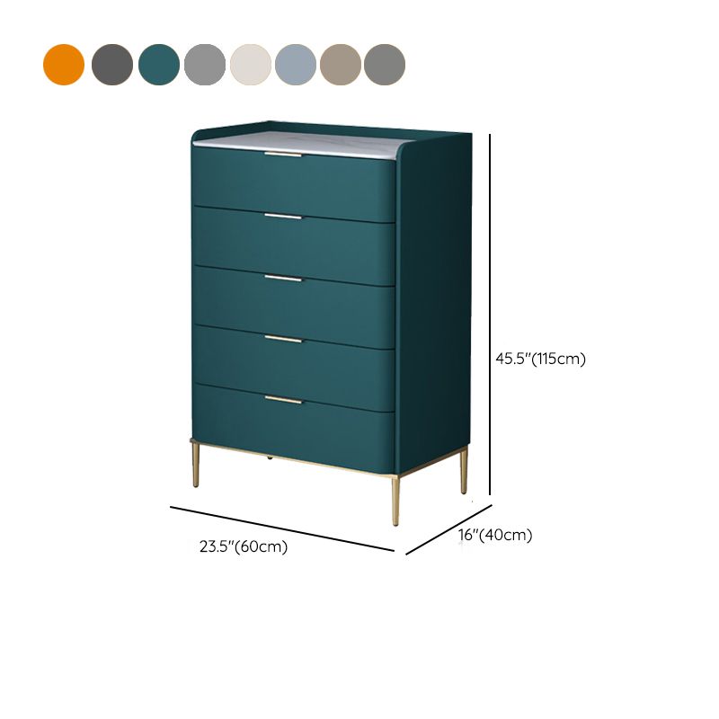 Contemporary 16"W Stone Chest Bedroom Storage Chest with Drawers