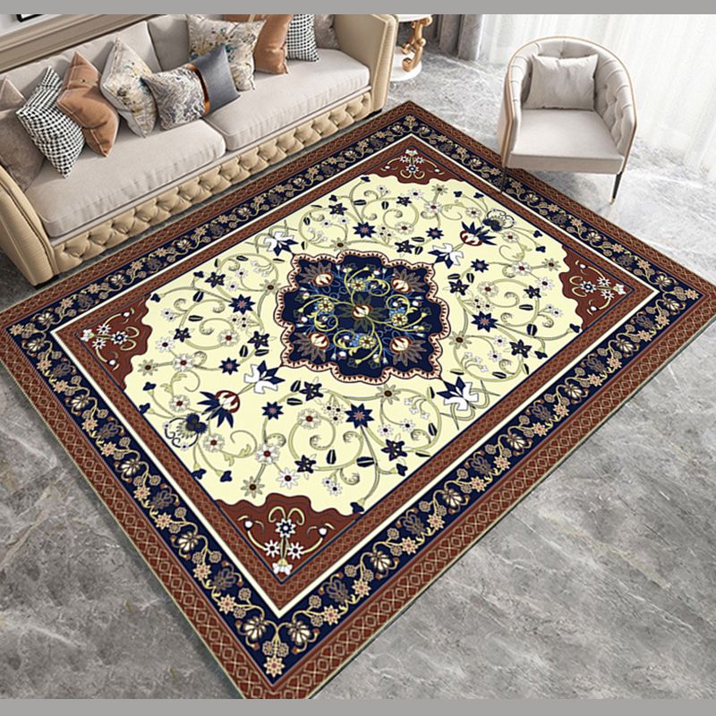 Tapis à imprimé médaillon antique en polyester tapis d'intérieur