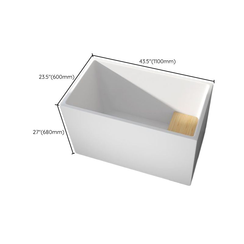 Modern Rectangular Acrylic Bathtub Freestanding Soaking Center Bath (Board not Included)