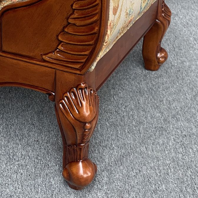 French Country Upholstered Chaise Lounge Couch Rolled Arms Chaise Lounge Chair