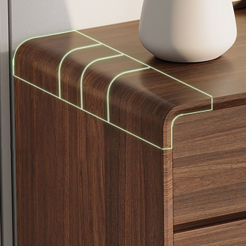 Modern Rectangle Cabinet Brown Wood Side Cabinet with Drawer
