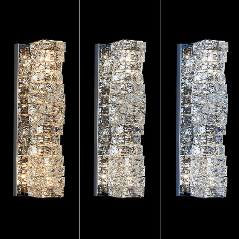 Luz de pared de la pared de cristal posmoderna apliques de pared led geométrica para sala de estar
