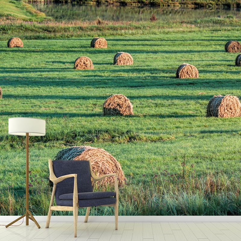 Customized Straw Bale Landscapes Mural Environment Friendly for Sleeping Room