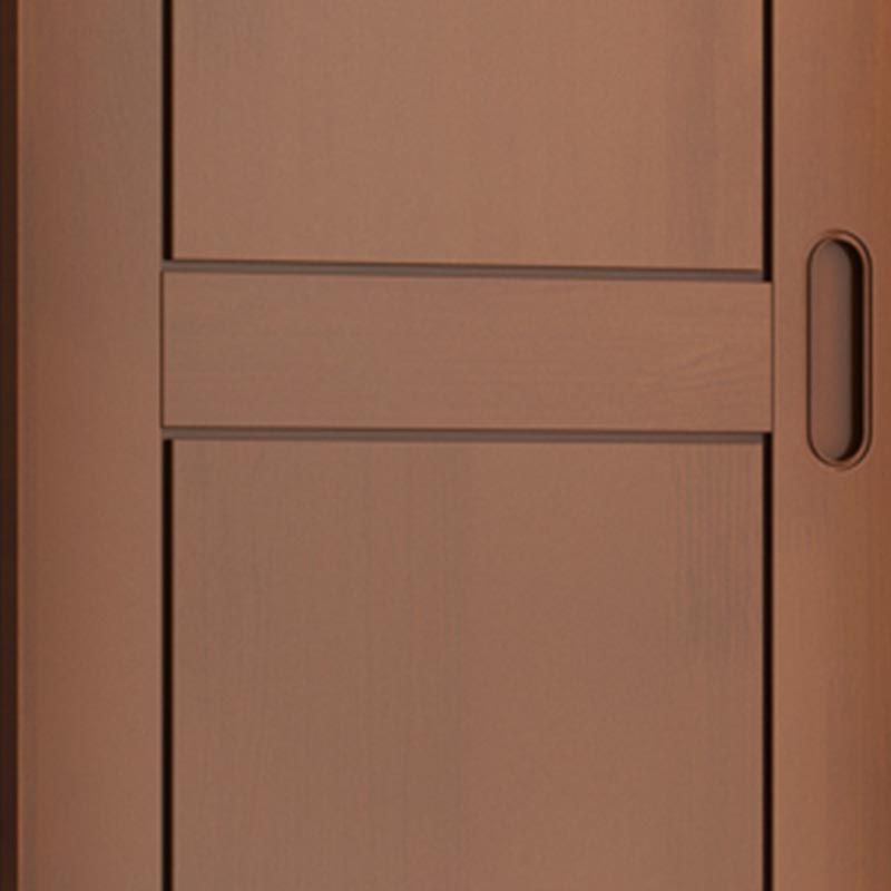 74.8"H Traditional Rubberwood Storage Cabinet with Garment Rod Matte Finish Cabinet