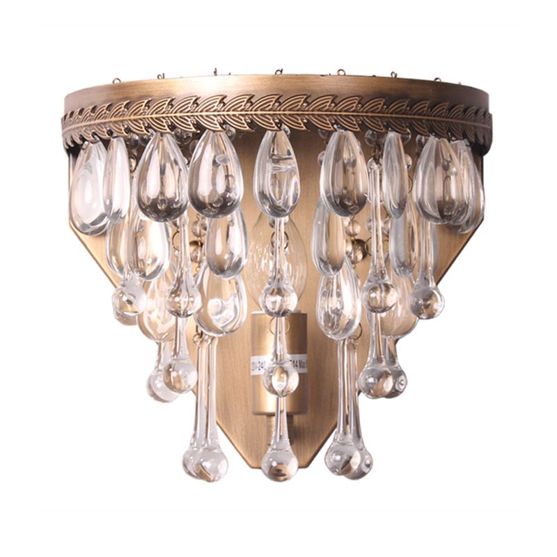 Crystal Grey/Bronze Sconce Light Tiered 1 Light Minimalism Wall Mount Lighting for Bedroom