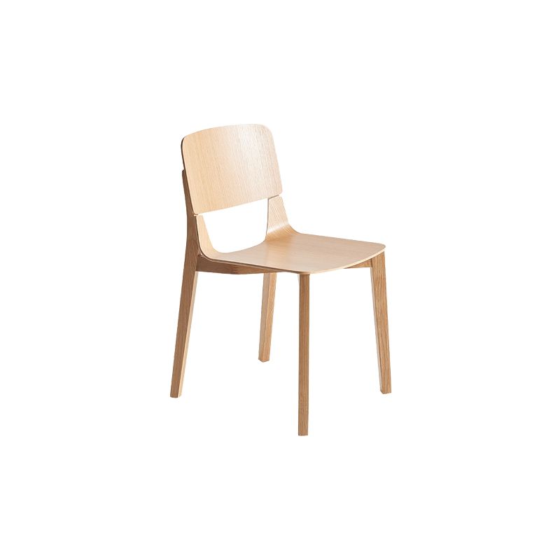 Solid Wood Side Chair Industrial Open Back Dining Chair for Home