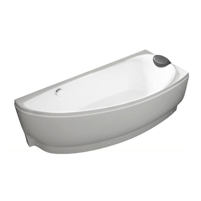 Modern Corner Bath Back to Wall Acrylic Soaking White Bathtub