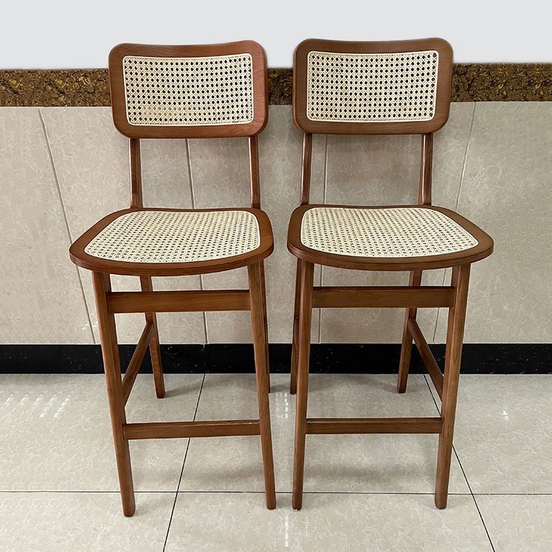 Wood Contemporary Kitchen Dining Room Armless Stool Low Back Bar Stool