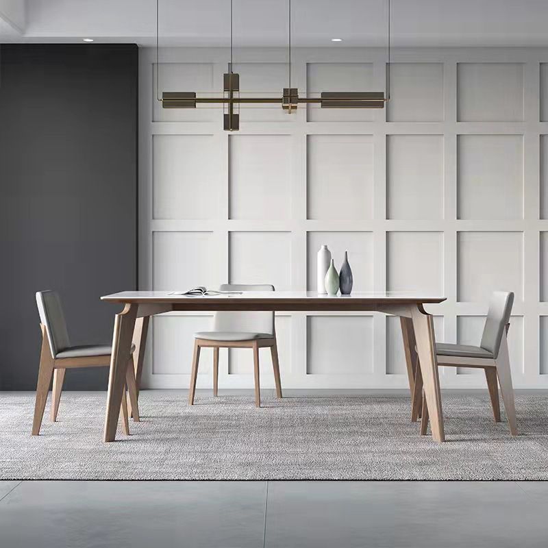 White Rectangle Dining Table Set 1/4/5 Pieces Wooden Dinette Set for Home