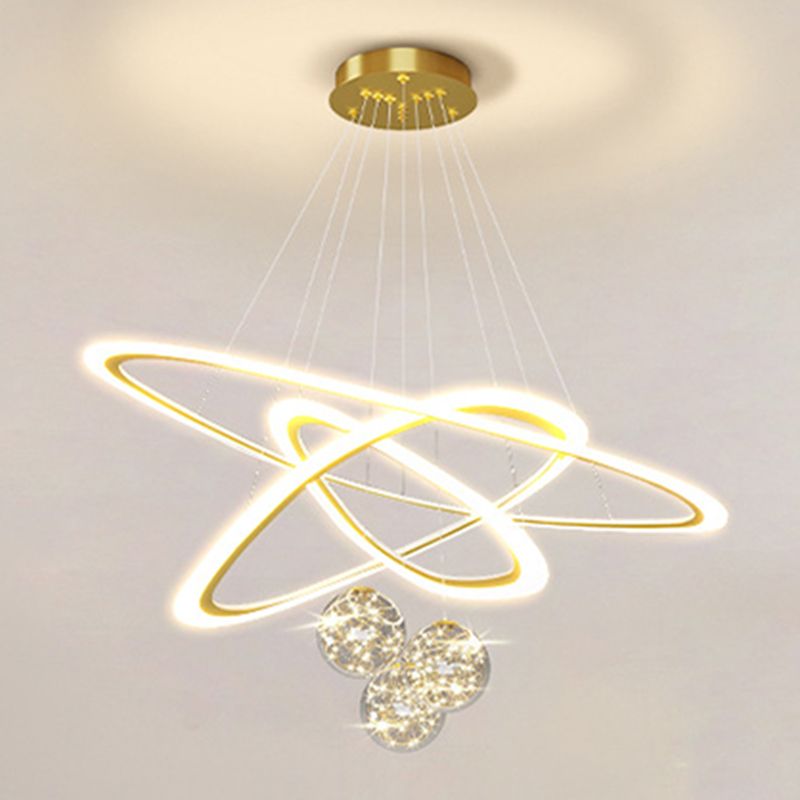 Multi Lights Pendant Chandelier Modern Style Glass Hanging Lamps