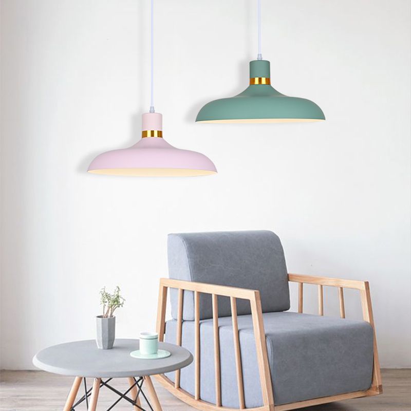 Plafond suspendu moderne en aluminium 1-Light Down Light pour salle à manger