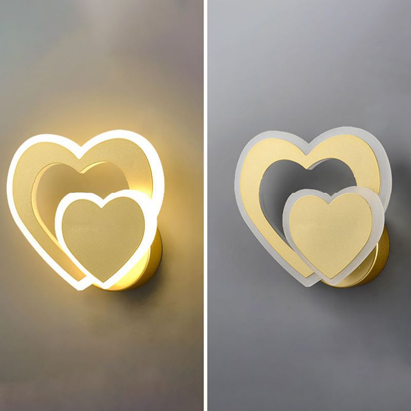 Modern Style Geometric Wall Mounted Lamps Metal 2 Lights Wall Lights