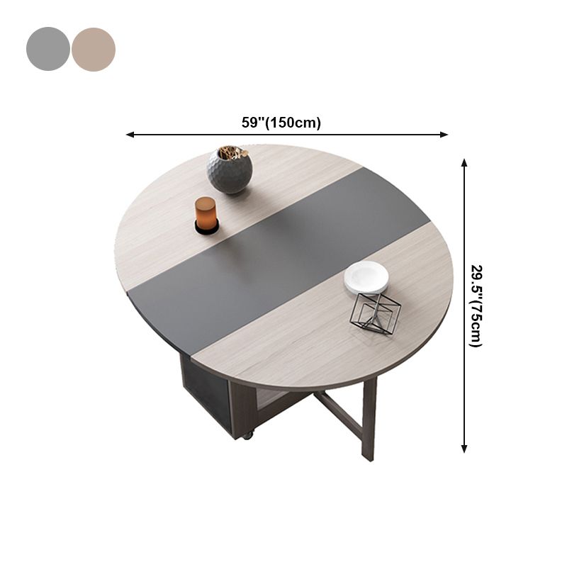Opvouwbare kunstmatige houten boventafel Uitbreidbare ronde tafel met bakbasis
