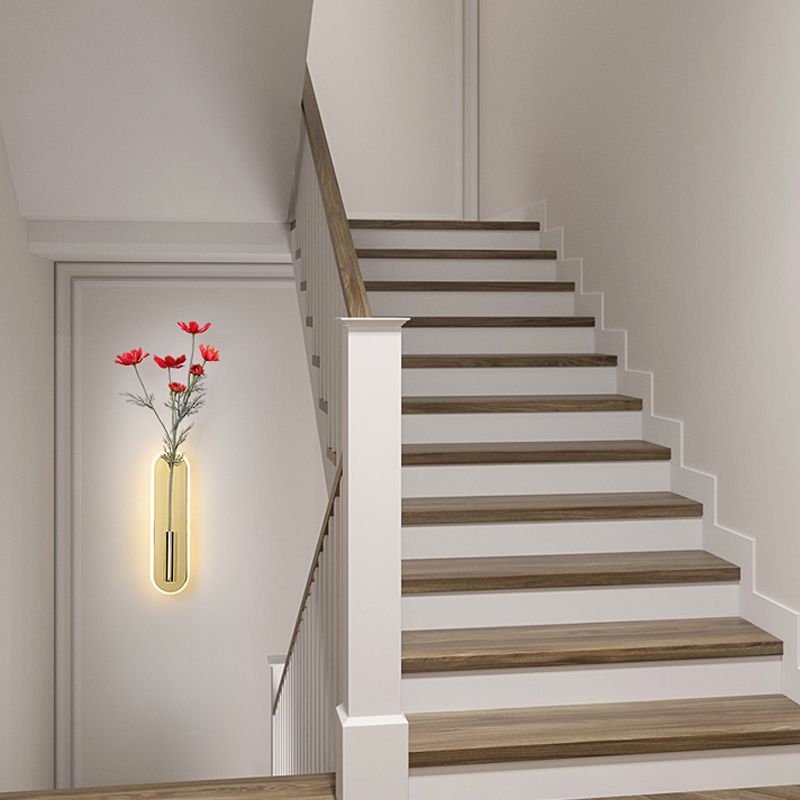 Modernist Gold Wall Sconce LED Minimalism Wall Mounted Light(Without Plant)