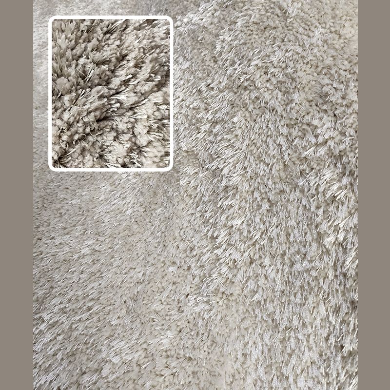 Milk White Living Room Area Carpet Modern Pure Color Carpet Area Polyester Washable Rug