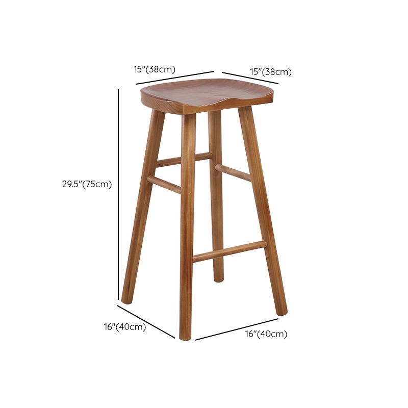 Solid Wood Counter Height Stools Modern Armless Counter Stools