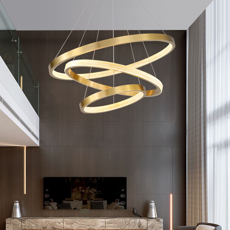 Multi -Layer -runde Schattenhänge hängender moderner Acryl -Anhänger Licht für Esszimmer