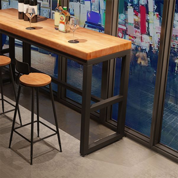 Industrial Rectangle Pub Table Set 1/4/6/7 Pieces Solid Wood Bistro Set